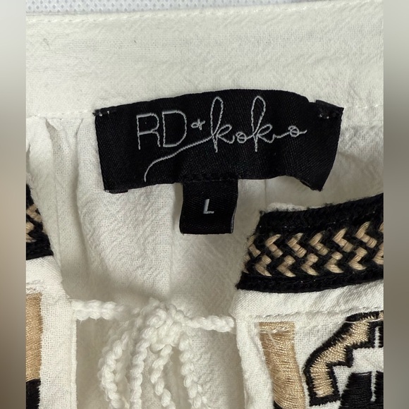 RD + Koko Shirt Jacket Embroidered Boho Blouse Peasant Festival Renaissance - Picture 4 of 9